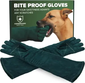 23.2" Dog and Cat Bite Proof Gloves  Cowhide Leather Pet Glove for Trip to Vet, Puncture Proof Training, Anti-Bite Scratch | Dog, Snake, Falcon, Reptile & Cat Gloves for Grooming & Safety