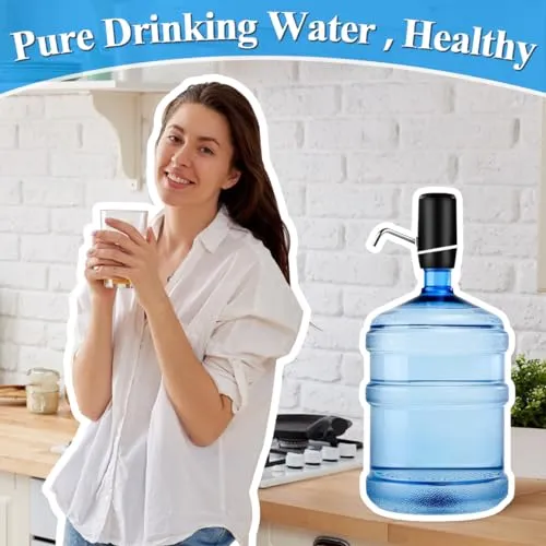 5 Gallon Water Dispenser, Electric Water Bottle Pump with Switch and USB Charging, Portable Automatic Water Dispenser Pump for Camping, Travel, Home, Kitchen, Office