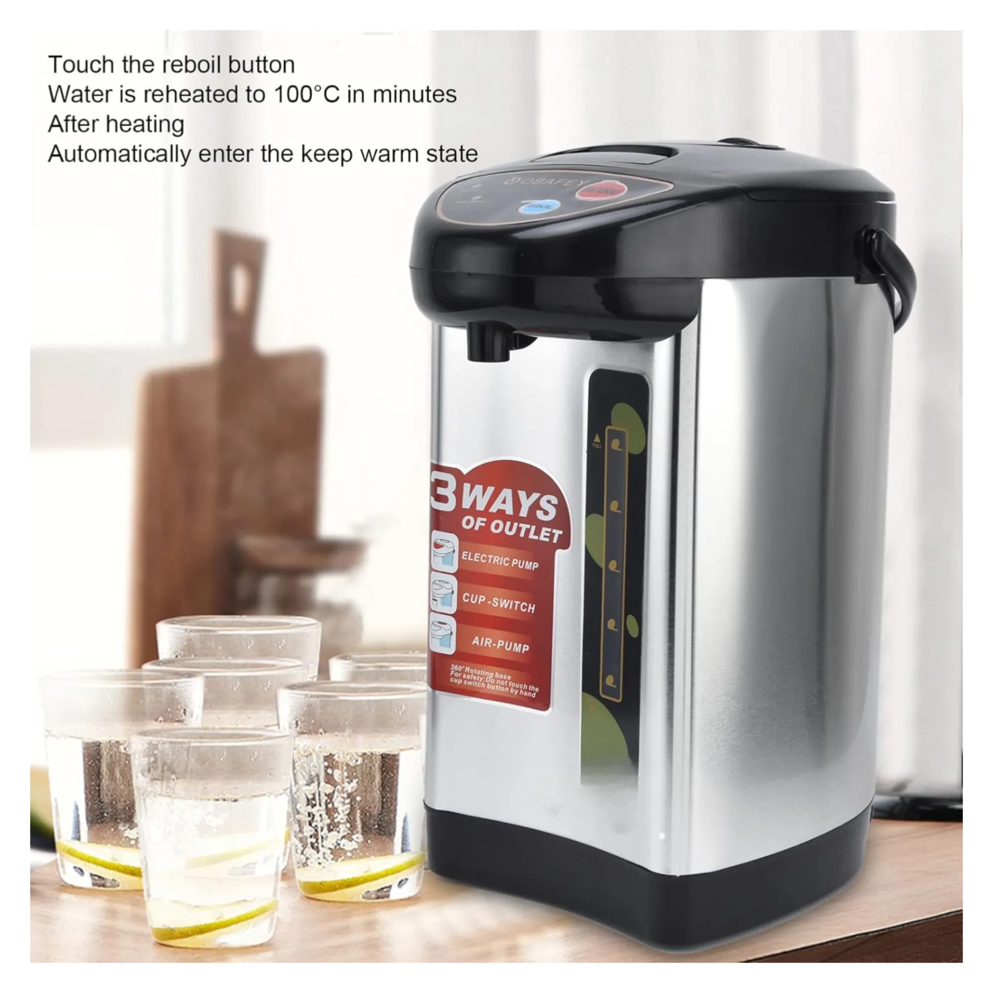 6.8L 750W Electric Urn With Rapid Boiling And Removable Washable Filter