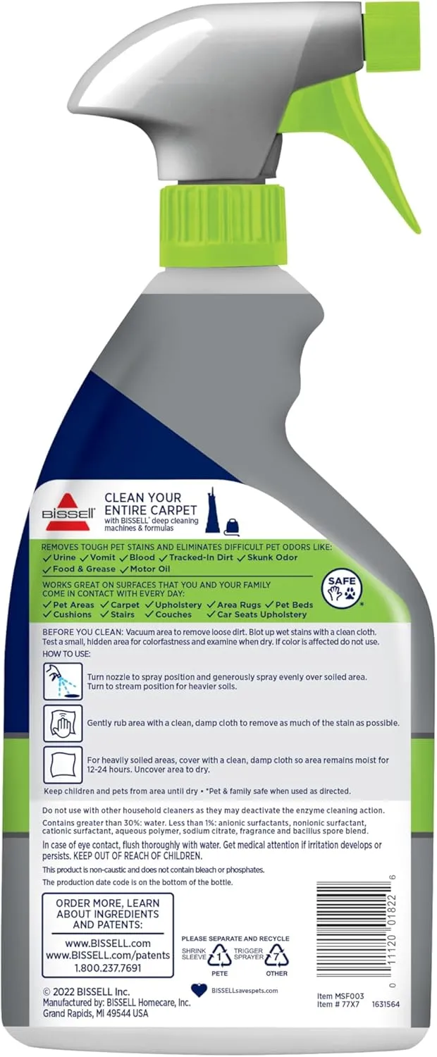 BISSELL Pet Pro Stain and Odor Eliminator with Enzyme Action, 2 pack, 77X7F