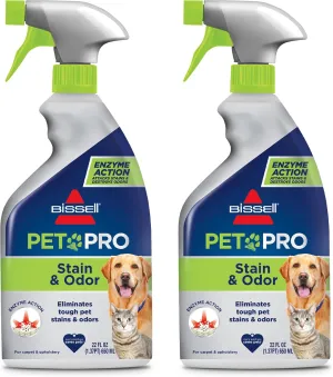 BISSELL Pet Pro Stain and Odor Eliminator with Enzyme Action, 2 pack, 77X7F