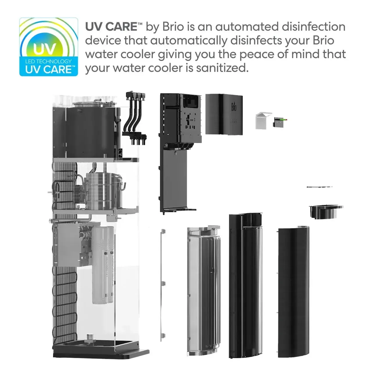 Brio 500 Series 2-Stage Filtration Water Dispenser Tri-Temp Digital, Connects to Your Water Line, Height 41.05"