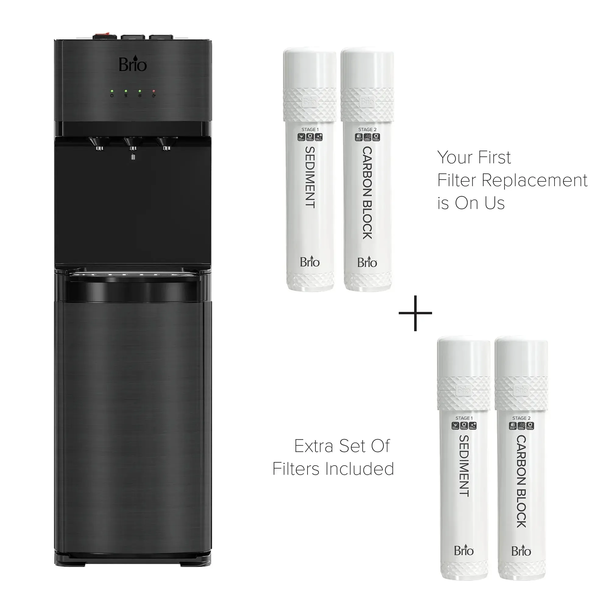 Brio 500 Series 2-Stage Filtration Water Dispenser Tri-Temp Digital, Connects to Your Water Line, Height 41.05"