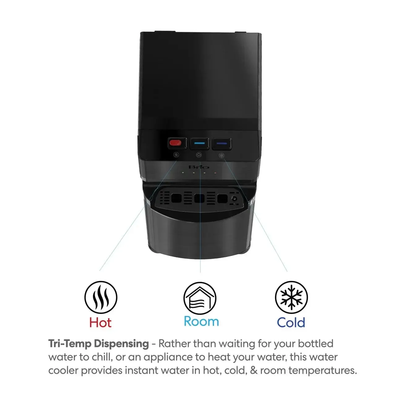 Brio 500 Series 2-Stage Filtration Water Dispenser Tri-Temp Digital, Connects to Your Water Line, Height 41.05"