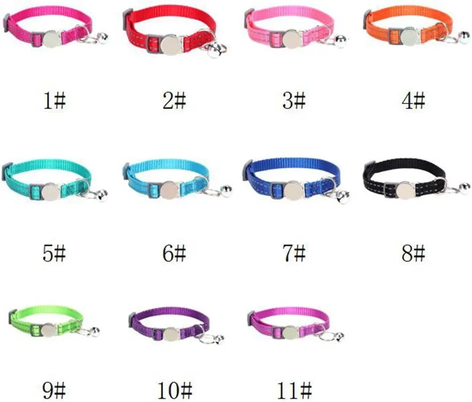 Cat Collars with Name Tag, Personalized Custom Engraved Plate Id Phone Number, Breakaway Kitten Collar with Bells Adjustable for Cute Pet Kittey Women Girl Puppy Small Dog Large Black Orange