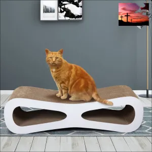 Cat-eyed Cat Scratcher and Lounge, Protect Furniture, Functional, Original Wood Color