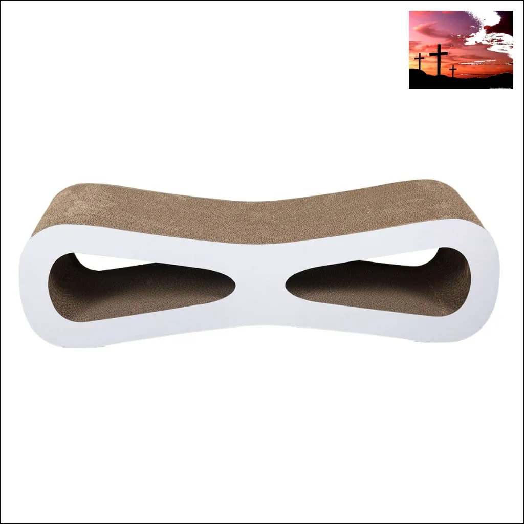 Cat-eyed Cat Scratcher and Lounge, Protect Furniture, Functional, Original Wood Color