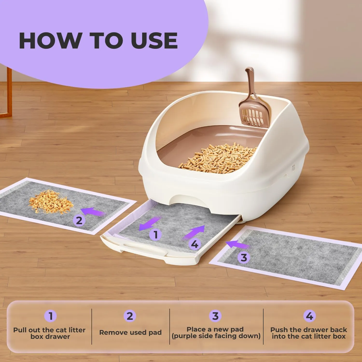 Cat Pads Refills for Litter Box: Cat Litter Mat for Tidy Cats Breeze Litter System - Thickened 6-Layer Super Absorbent Breeze Pads - 16.9" X 11.4" Activated Carbon Odor Control - Pack of 20