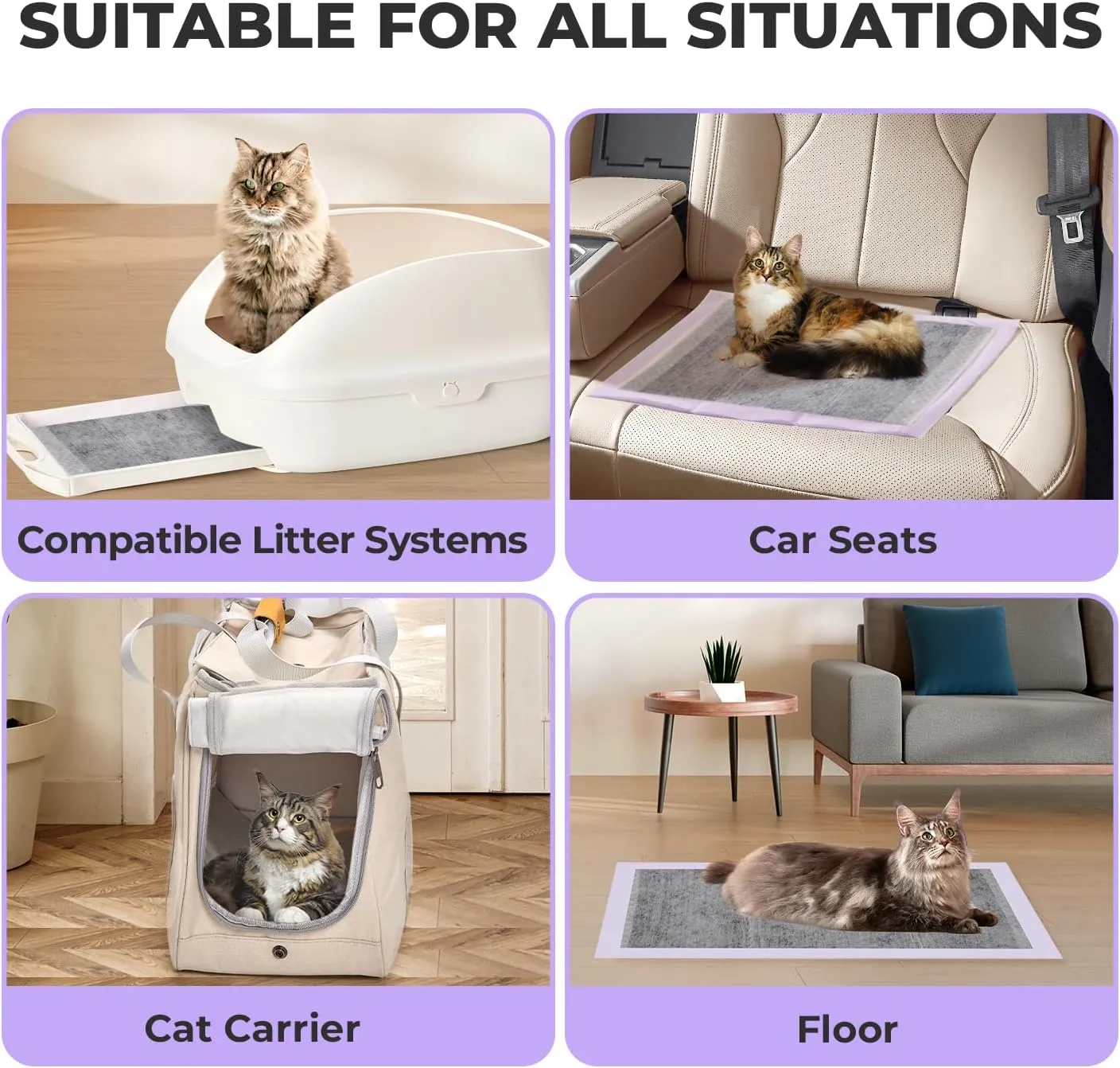Cat Pads Refills for Litter Box: Cat Litter Mat for Tidy Cats Breeze Litter System - Thickened 6-Layer Super Absorbent Breeze Pads - 16.9" X 11.4" Activated Carbon Odor Control - Pack of 20