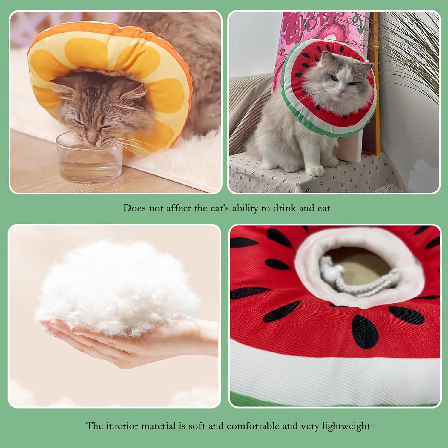Cat Recovery Soft Collar, Waterproof Soft Recovery Collar. Anti-bite and Anti-Lick Wound Healing Safe Adjustable Elizabethan Collar.(M)
