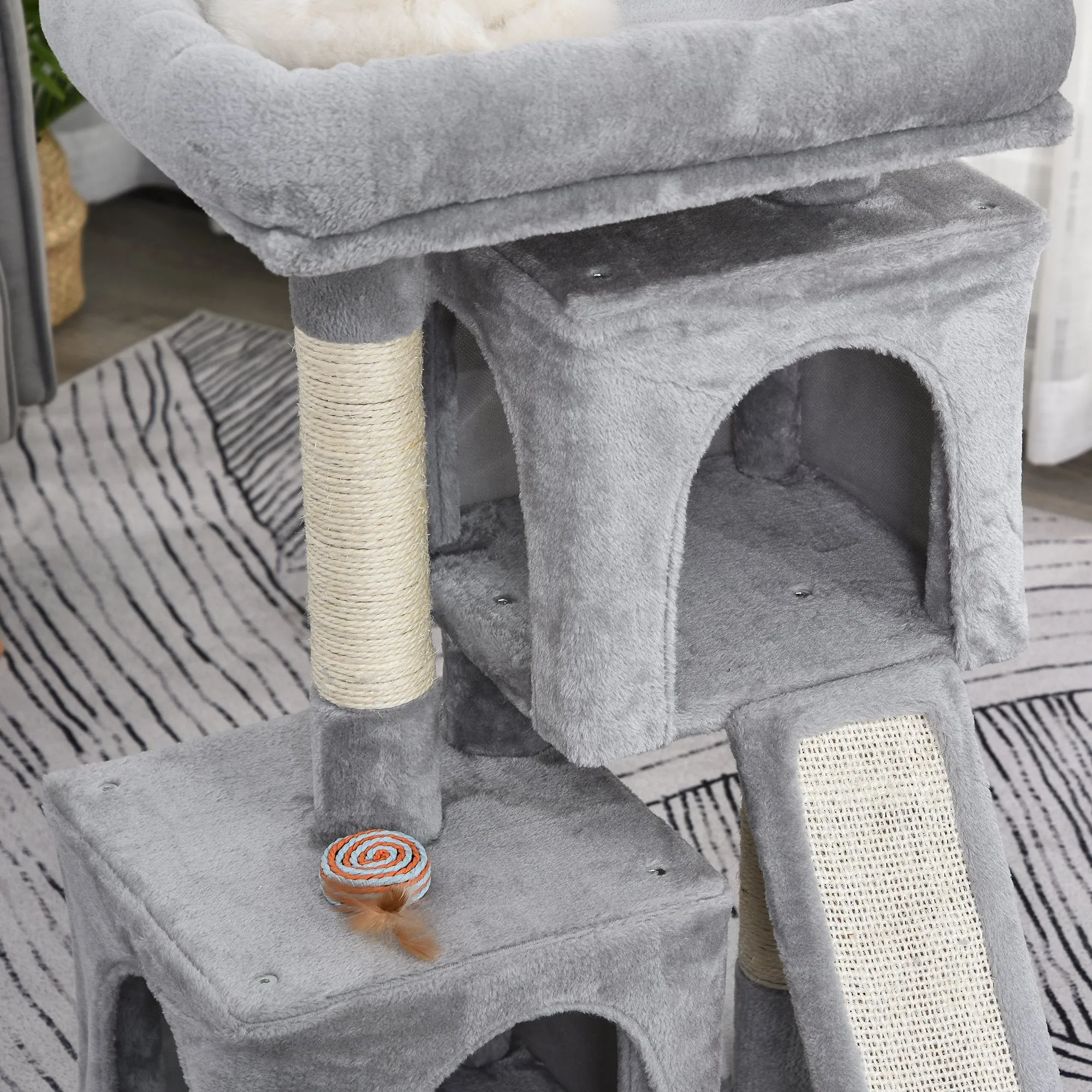 Cats 3-Tier Sisal Rope Leisure Tree Light Grey