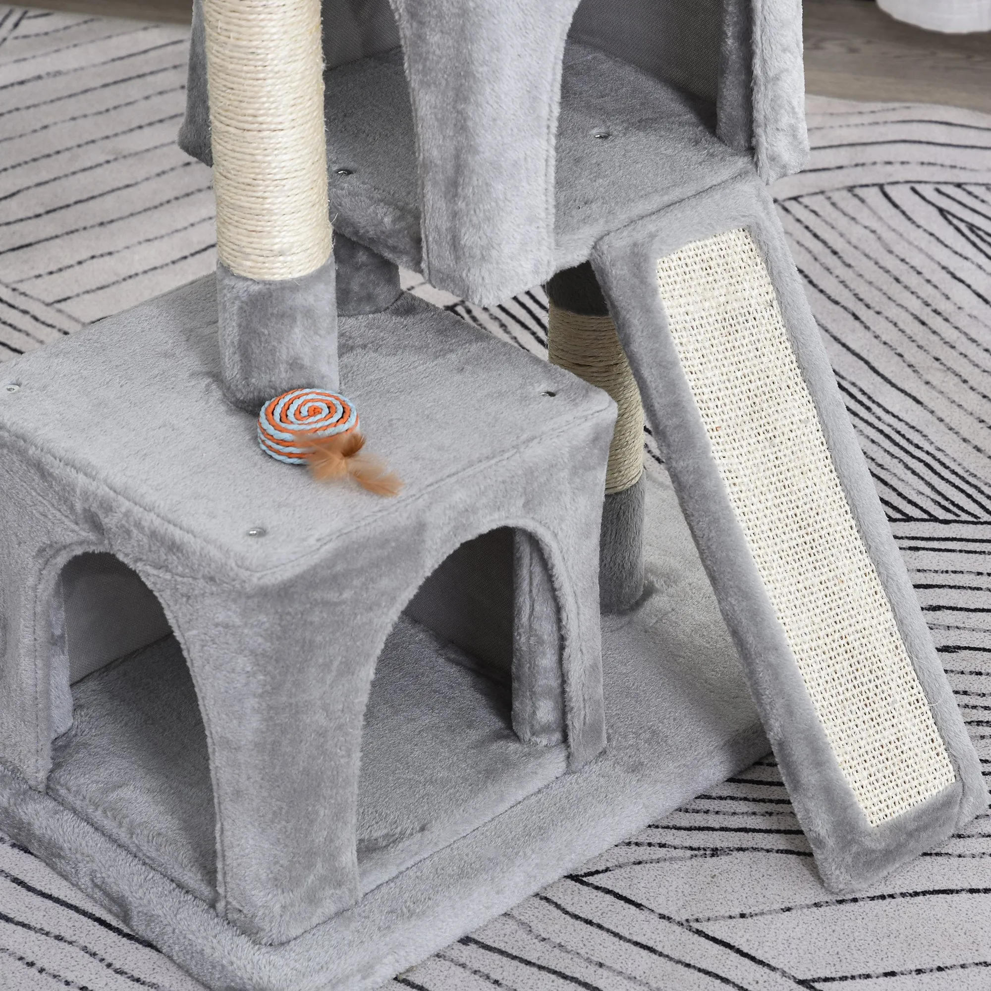 Cats 3-Tier Sisal Rope Leisure Tree Light Grey