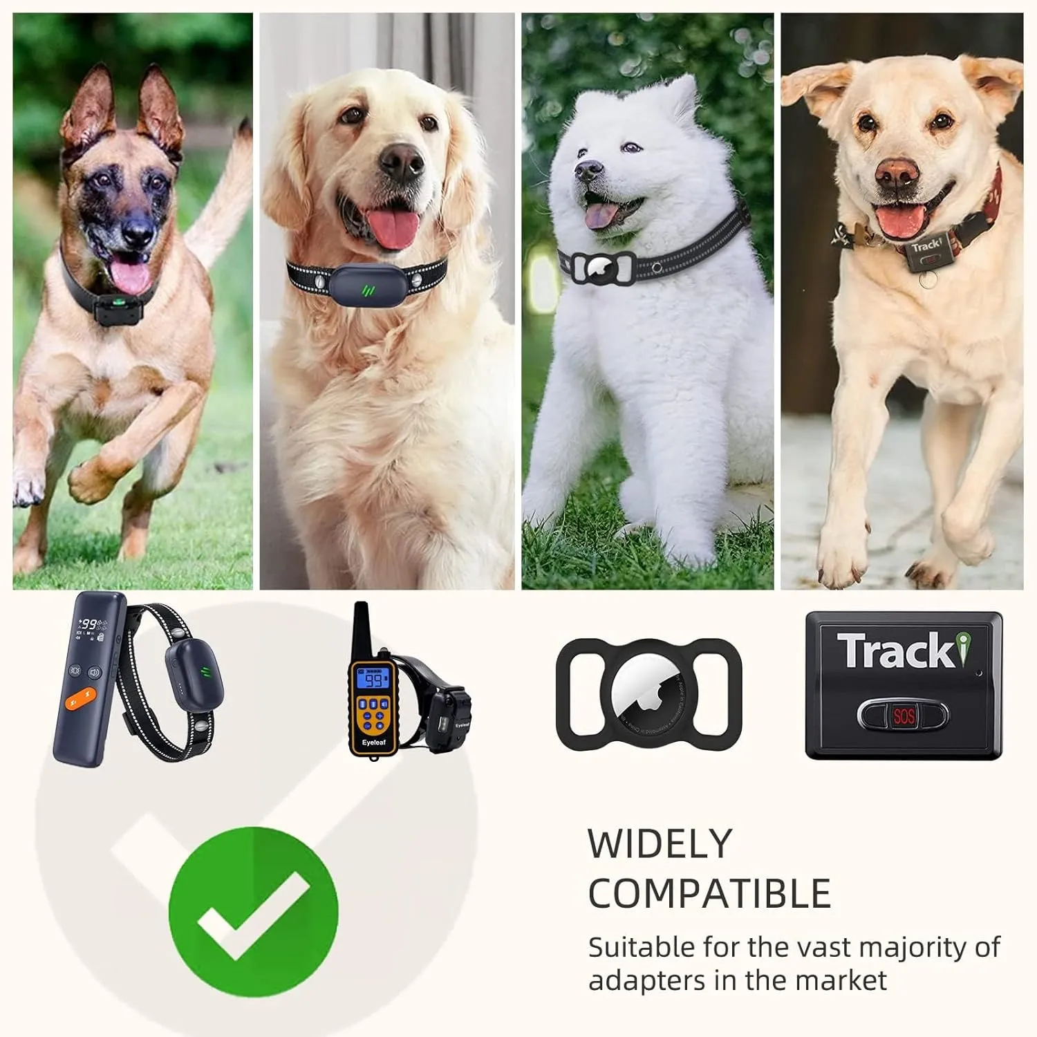 Collar Replacement Strap, Reflective Replacement Nylon Collar Strap Dog GPS Training Bark Receiver Collars, Durable Adjustable E Collar Straps for Small Medium Large Dogs, Black