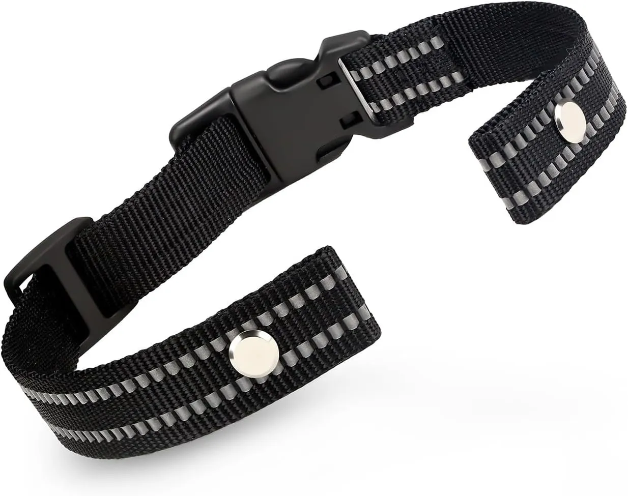 Collar Replacement Strap, Reflective Replacement Nylon Collar Strap Dog GPS Training Bark Receiver Collars, Durable Adjustable E Collar Straps for Small Medium Large Dogs, Black