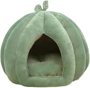 Cozy Cat Cave Bed with Removable Cushion - Indoor Cat Tent, Warm Washable Nest, Scratch-Resistant Mat for Cats & Small Dogs(Green)