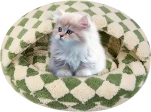 Dog Beds for Small Dogs, Cat Bed Cave, Washable Cute Cat Bed, Cozy Nook Pet Bed for Dogs or Cats, Anti-Slip Puppy Bed Fits up to 22 lbs Pets(Green, 24" x 24")
