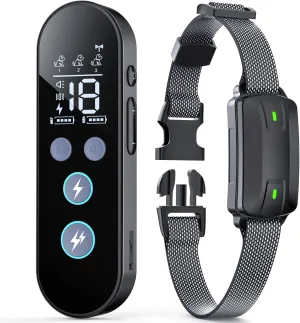 Dog Shock Collar with Remote Control, Dog Training Collar for Large Medium Dogs 40-120lbs Waterproof, Shock Collar for Dogs with Beep Vibration Security Lock (Black)