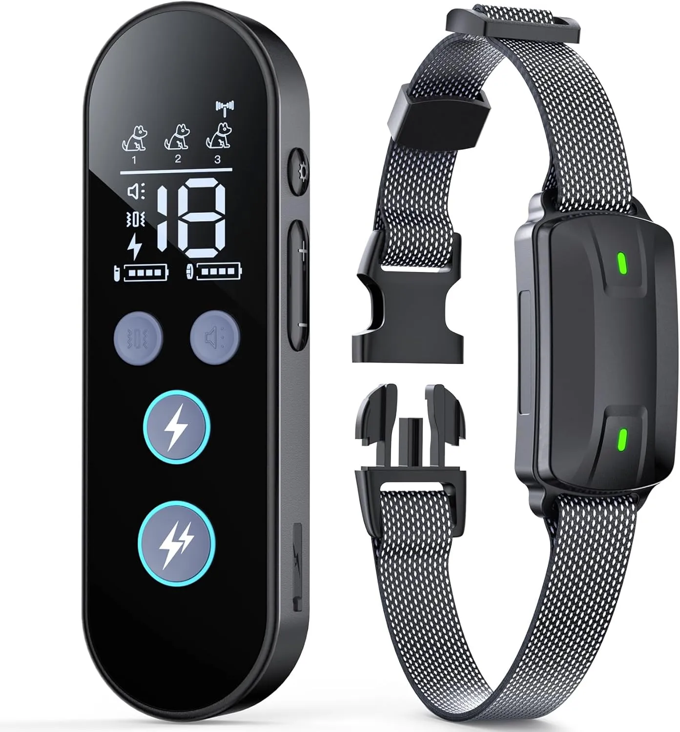 Dog Shock Collar with Remote Control, Dog Training Collar for Large Medium Dogs 40-120lbs Waterproof, Shock Collar for Dogs with Beep Vibration Security Lock (Black)