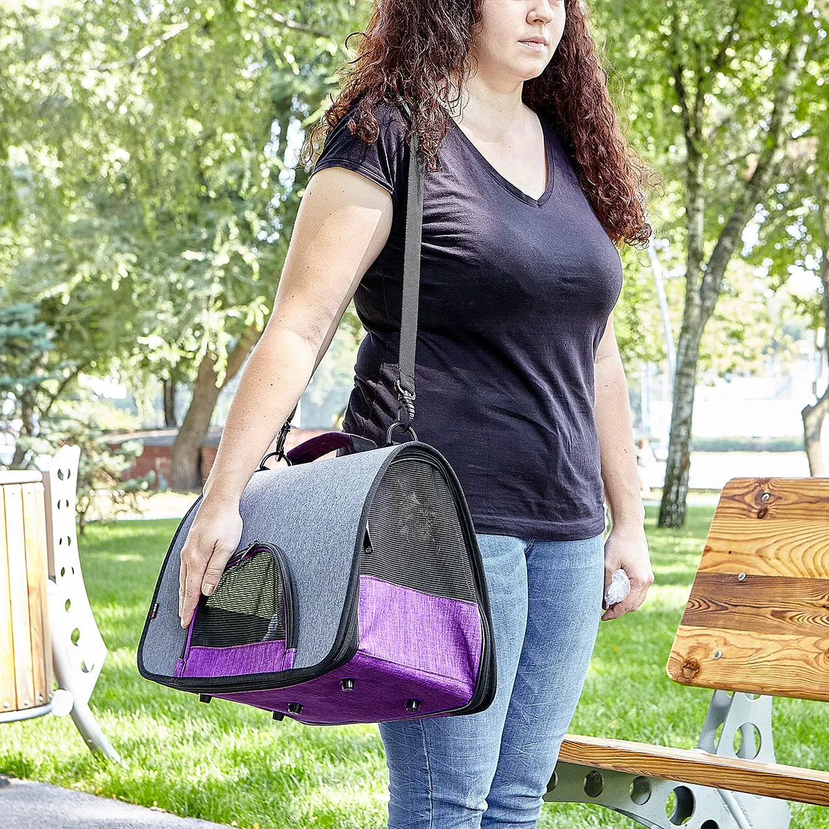 Dual Color Collapsible Pet Carrier