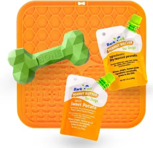 Durable Dog Chew Toy for Treats and Peanut Butter, Natural Rubber Diamond Bone, Small, Green
