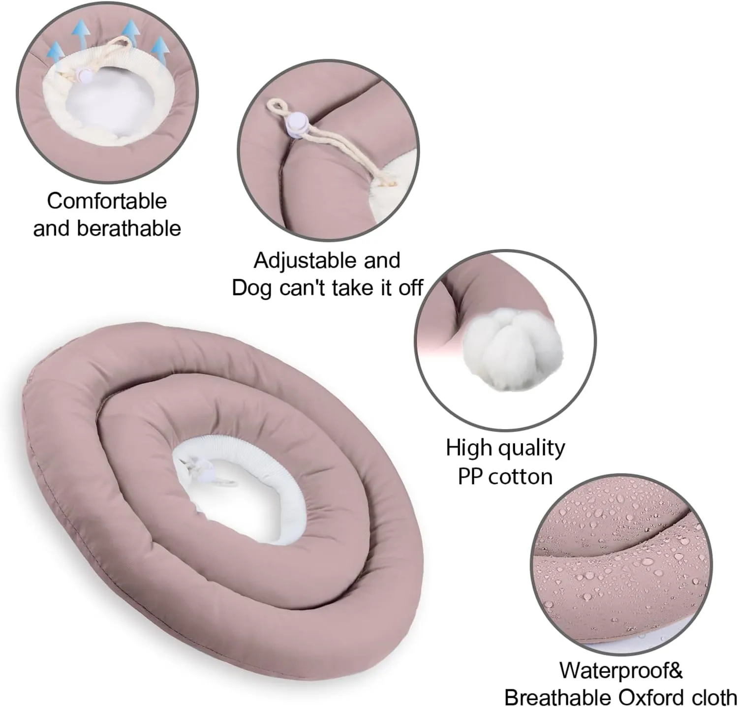 Elizabethan Collar for Medium Dogs & Cats - Soft, Adjustable, Post-Surgery Recovery Donut Collar