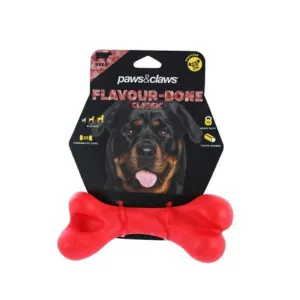 Flavour-Bone Red Classic Bone Beef Flavoured Rubber Toy - 18cm x 7cm