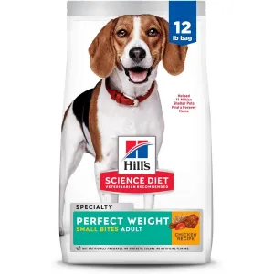 Hill's Science Diet Adult Perfect Weight Small Bites Chicken Dry Dog Food  Recipe 12lb