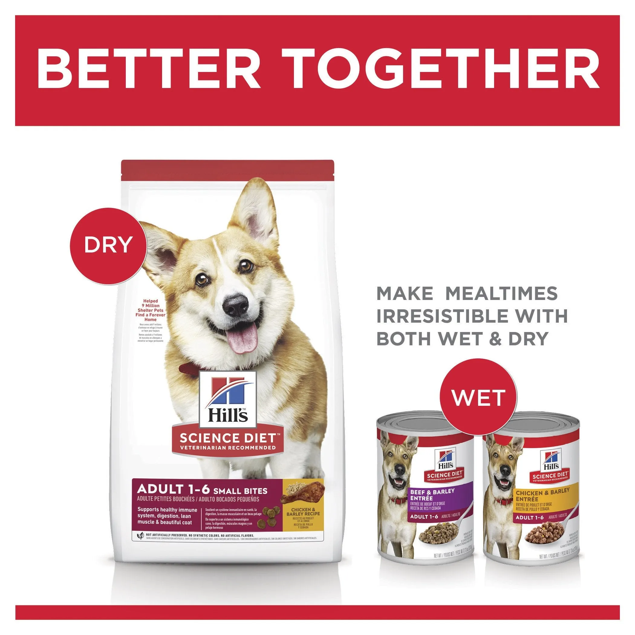 Hills Science Diet Adult Small Bites Dry Dog Food 6.8kg^^^