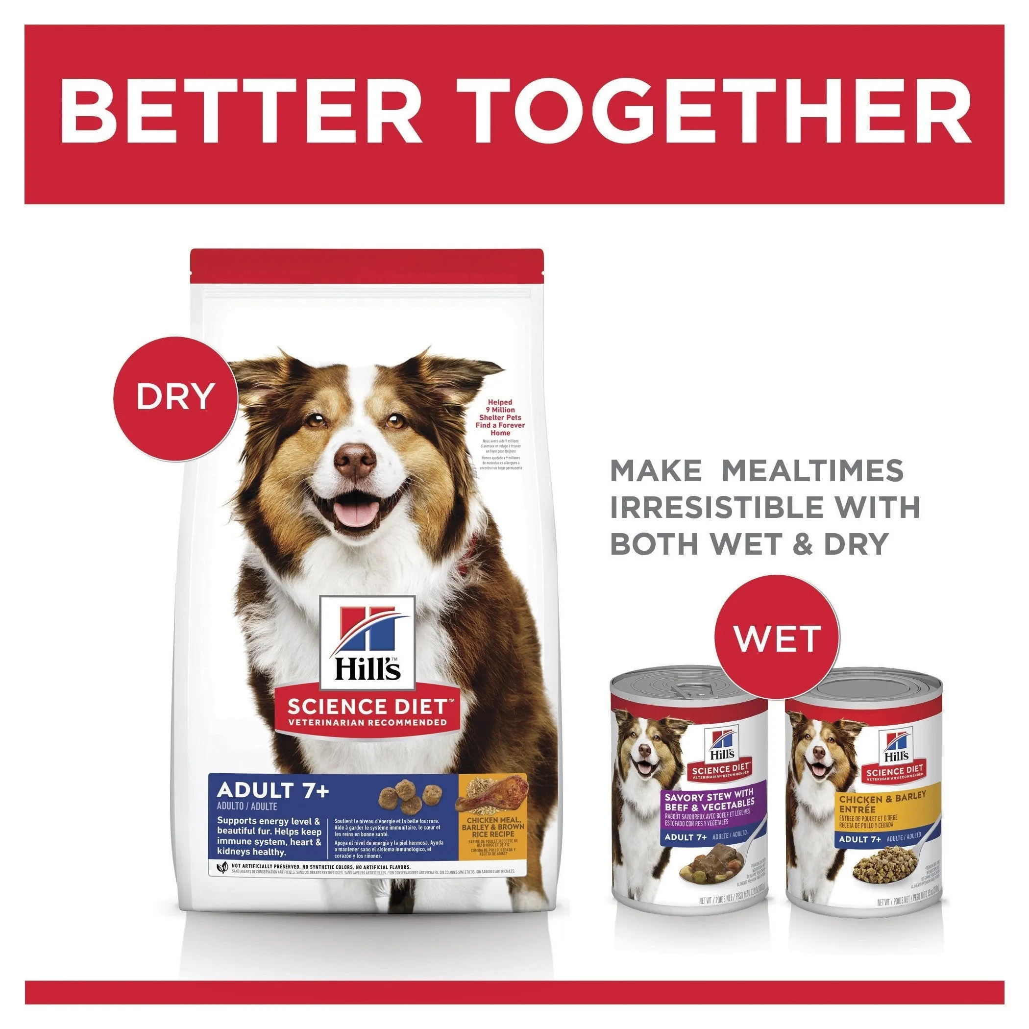 Hills Science Diet Senior Adult 7  Dry Dog Food 3kg^^^