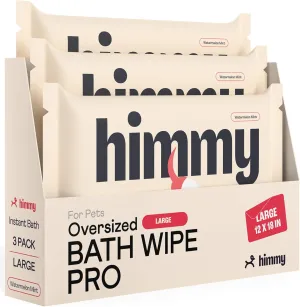 Himmy Large Pet Wipes for Dogs and Cats - 12" x 18" Bath Wipes for Cleaning, Deodorizing, Conditioning, Anti-Itch Grooming, Wet Dog Wipes for Paws, Butt, Ear, Eye, Face, Whole Body Watermelon