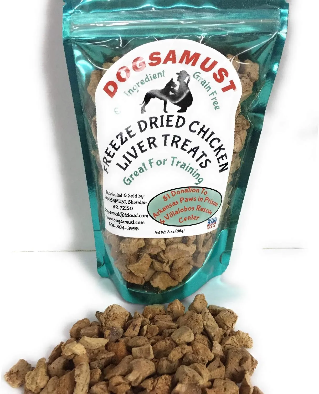 Home Freeze Dried Chicken Liver Treats 3oz. One Ingredient, Grain/Gluten Free, No Preservatives, Training Treats for All Breeds and Ages, Homemade Treats! Make Your Dog Smile!