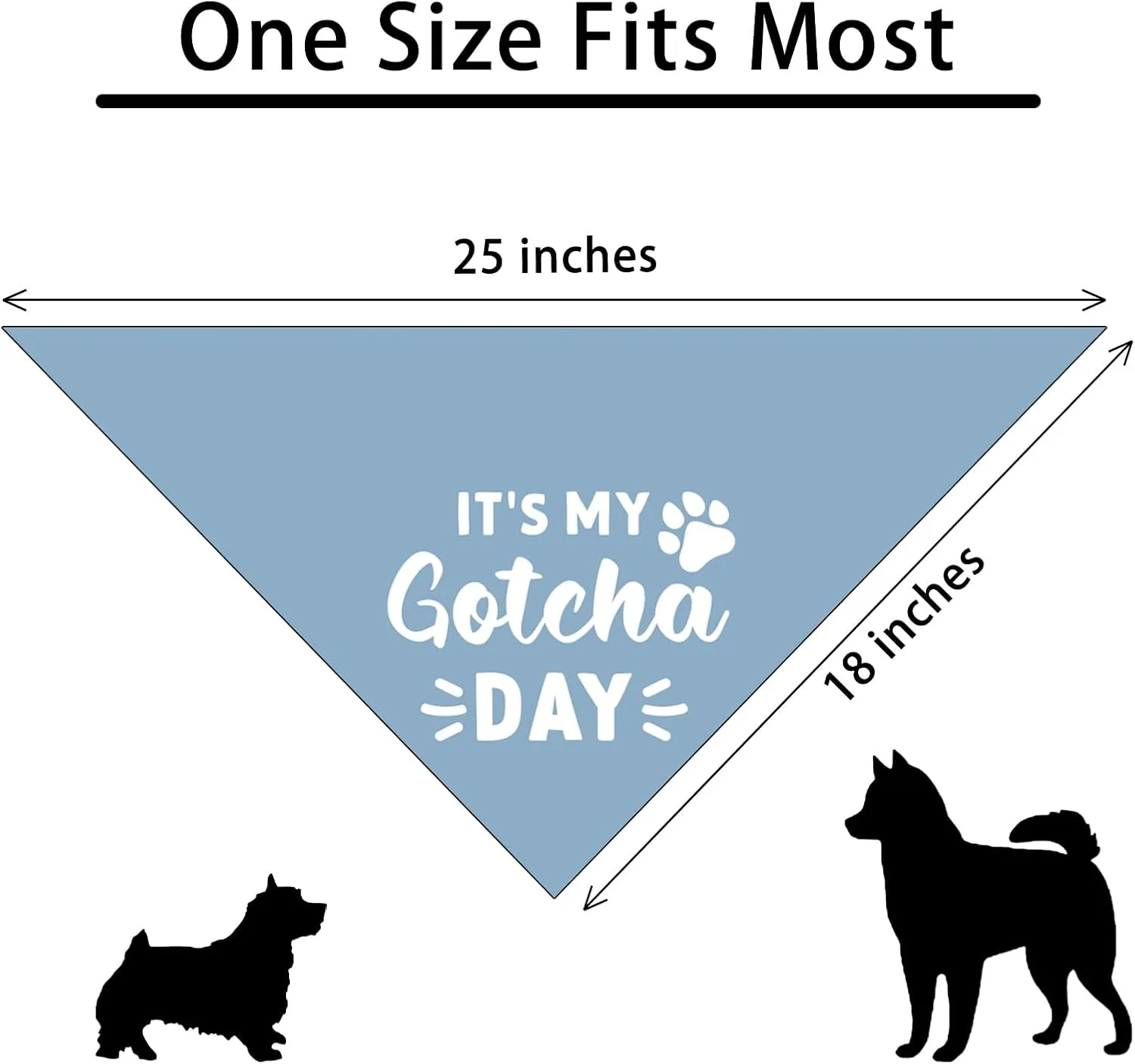 It's My Gotcha Day Blue Dog Bandana - Happy Adoption Day Pet Scarf - Accessories for Dog Lovers