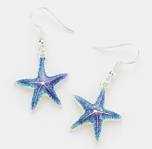 Lacquered starfish earrings