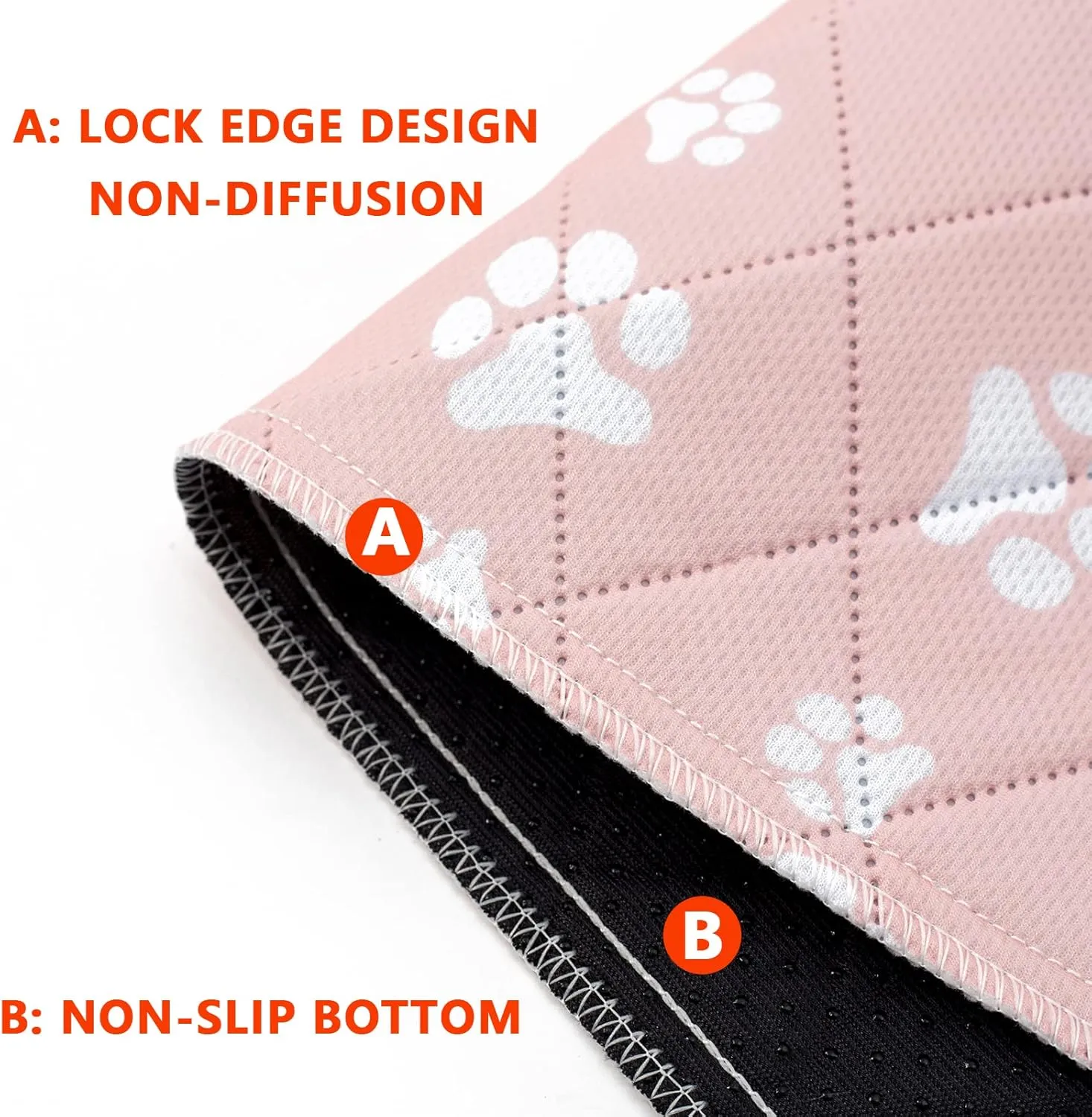 Lepark Washable Pee Pad for Dogs of 2Pack Reusable Puppy Non-Slip Pet Training PadsPink,18x24