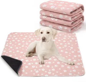 Lepark Washable Pee Pad for Dogs of 2Pack Reusable Puppy Non-Slip Pet Training PadsPink,18x24