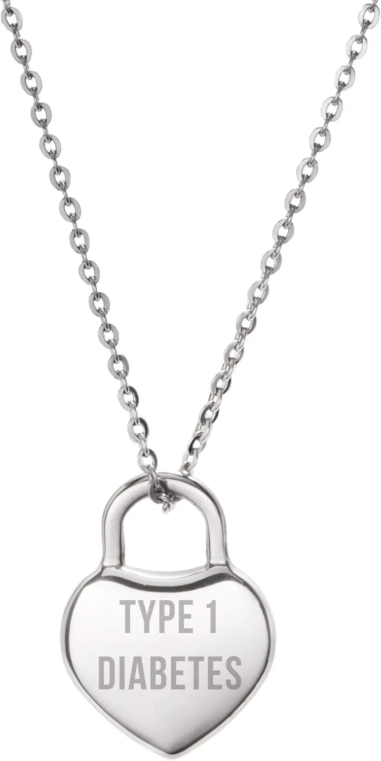 LinnaLove Medical alert necklace for Women Stainless steel heart alert id pendant with 18-20 inch chain