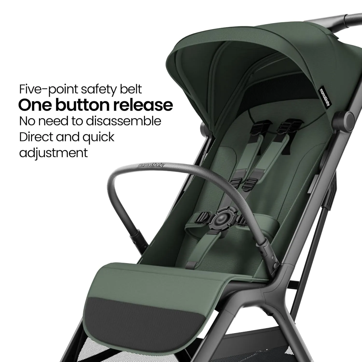MAMA & BABY Packa Travel Stroller with One-Hand Automatic Folding, Ultra-Compact & Lie-Flat Mode, Lightweight Baby Stroller with Large UPF 50  Canopy, Backrest Mesh Ventilation Panel