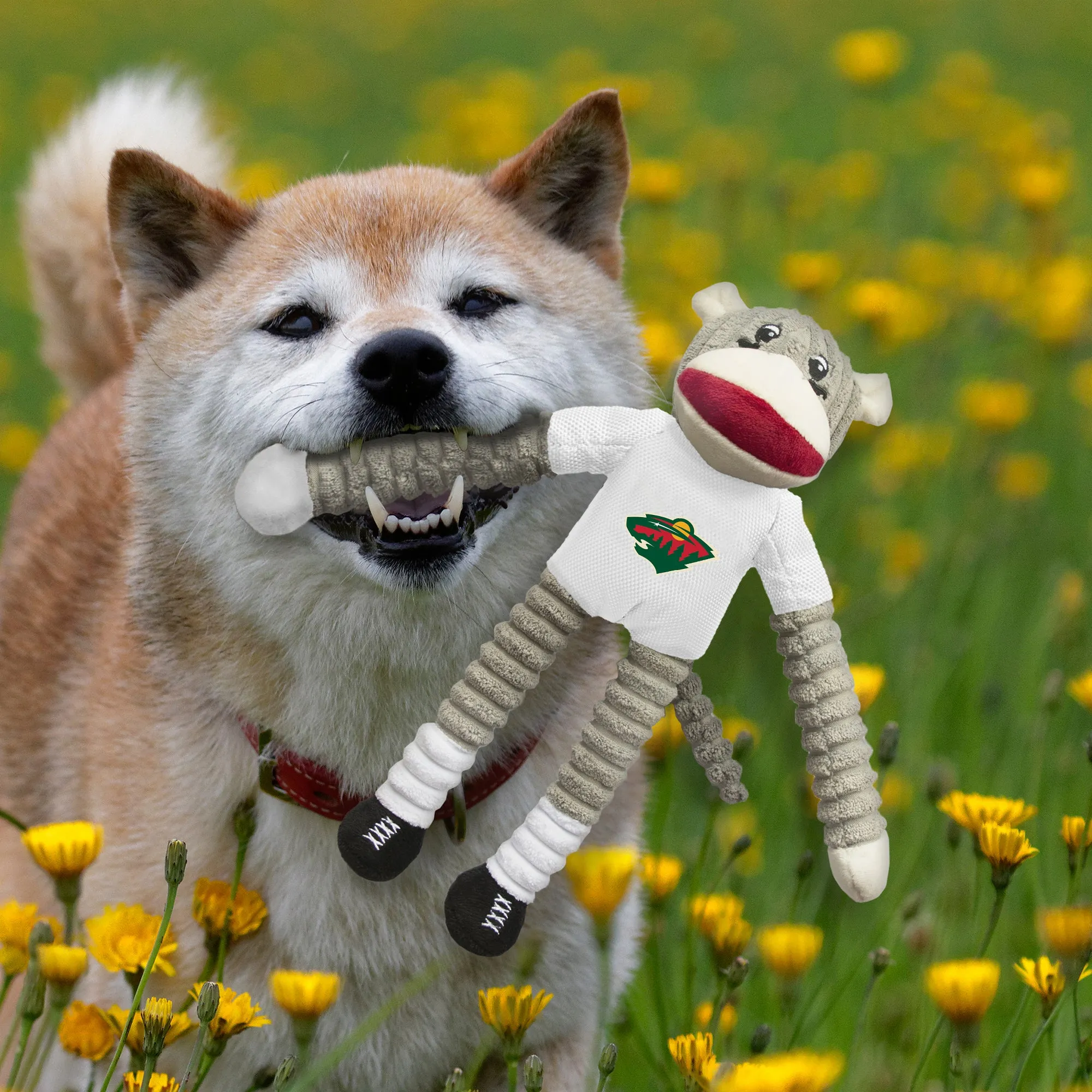 Minnesota Wild Team Sock Monkey Pet Toy