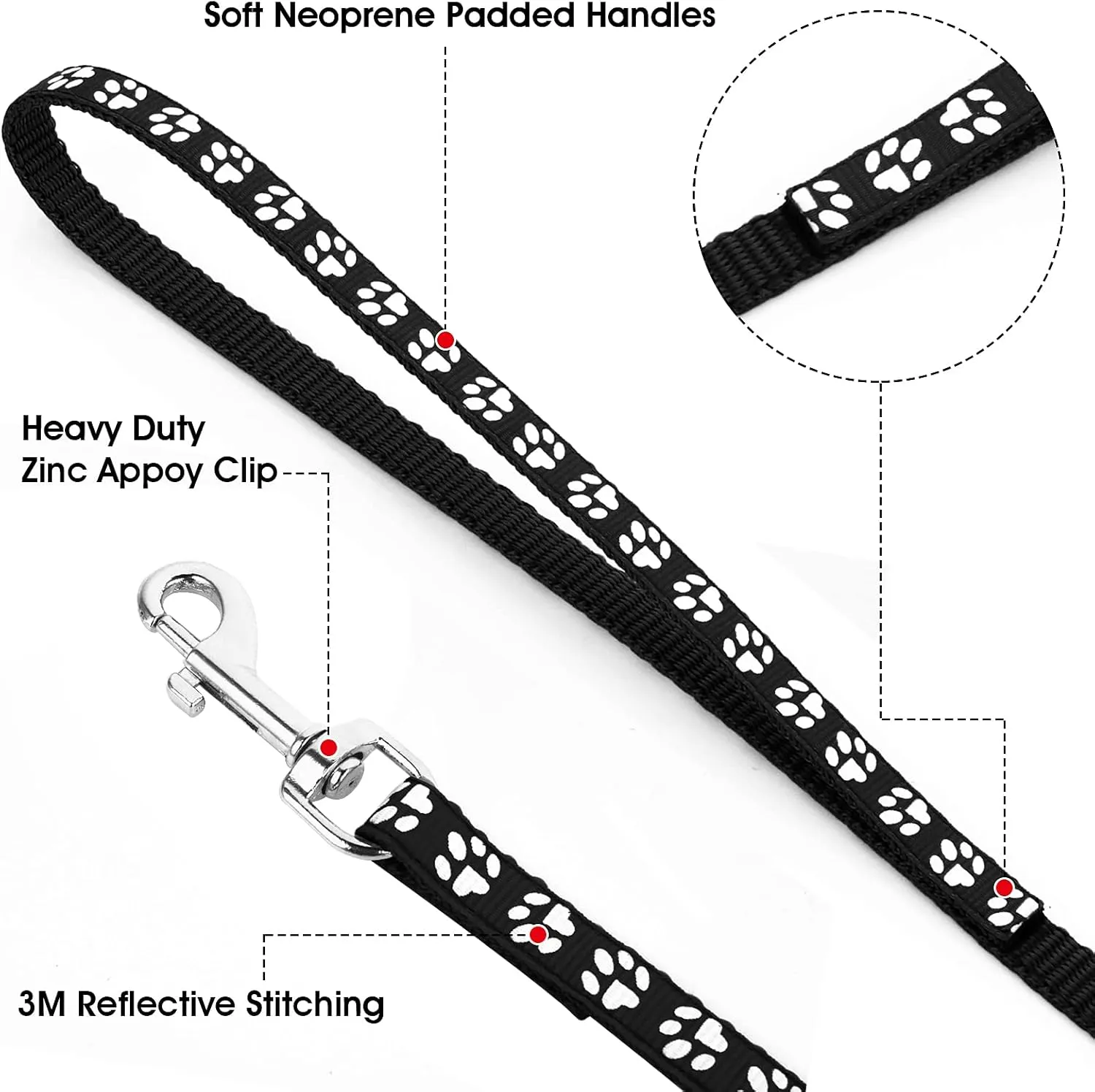 Molain Adjustable Pet Cat and Dog Collar with Leash, Durable Training Rope Quick Release Clip Buckle Collar for Small Puppies and Kittens