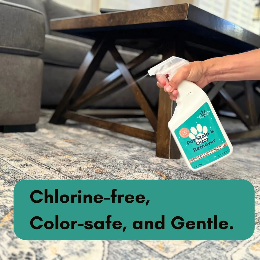 NOYATECH Pet Stain and Odor Remover - Enzyme Carpet Cleaner and Pet Odor Eliminator for Home. Safe for Pets and kids.