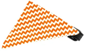 Orange Chevron Bandana Pet Collar Black Size 14