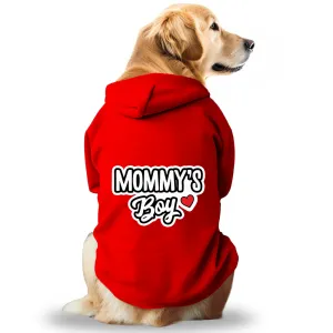 Pawsindia Mommy's Boy Hoodie for Dogs (Red)