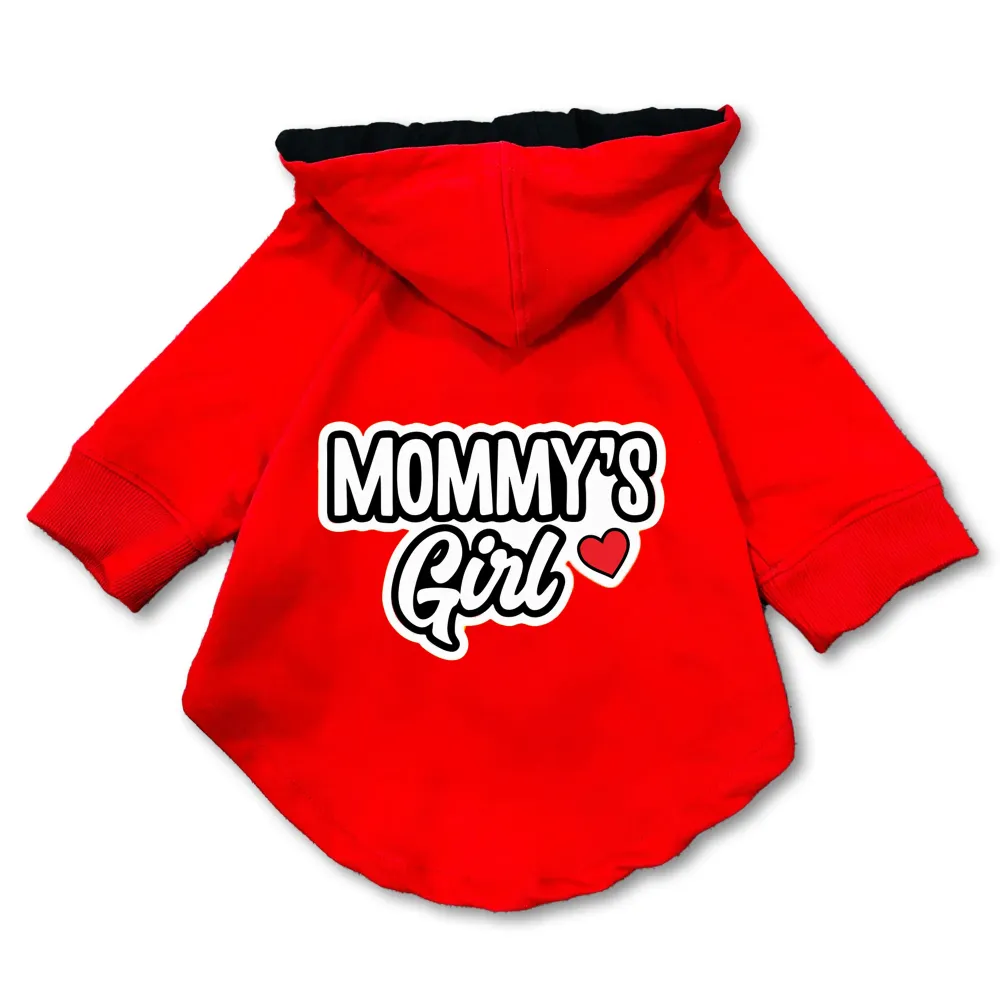 Pawsindia Mommy's Girl Hoodie for Dogs (Red)