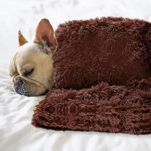 Pet Dog Bed Blankets, Fluffy Fleece Dog Throw Blankets Sleep Mat,Soft Puppy Blankets Cat Kitten, S M L XL,Fuzzy Reversible Sherpa Blanket for Bed, Couch, Sofa, Travel,Washable & Lightweight