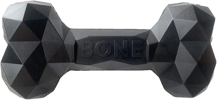 Pet Durable Dog Chew Toy for Treats and Dog Peanut Butter, All Natural Rubber chew Bone (S, Black), Rubber Lick mat and 2 1.4oz Peanut Butter Squeeze Dog Peanut Butter Treat Pouches