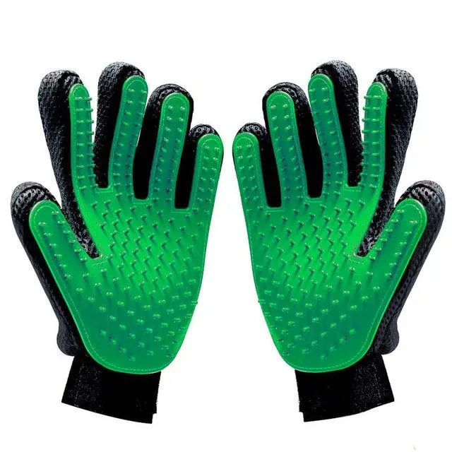 Pet Grooming Gloves - Breathable, Fast Drying - Machine Washable