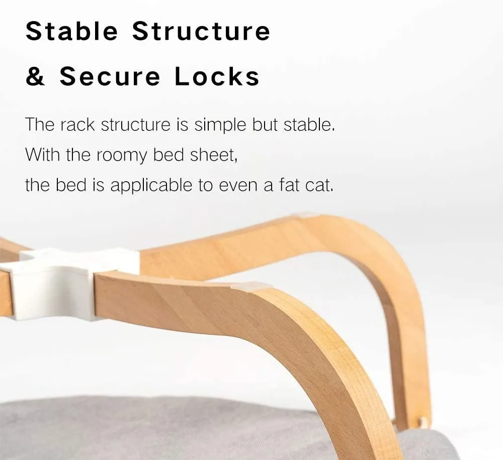 pidan Cat Hammock Cat Lounge Beds for Indoor Pet Wooden Frame Hanging Beds