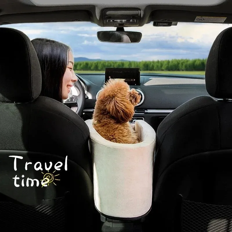 Portable Puppy Dog Car Seat - Central Control Pet Carrier for Small Dogs & Cats