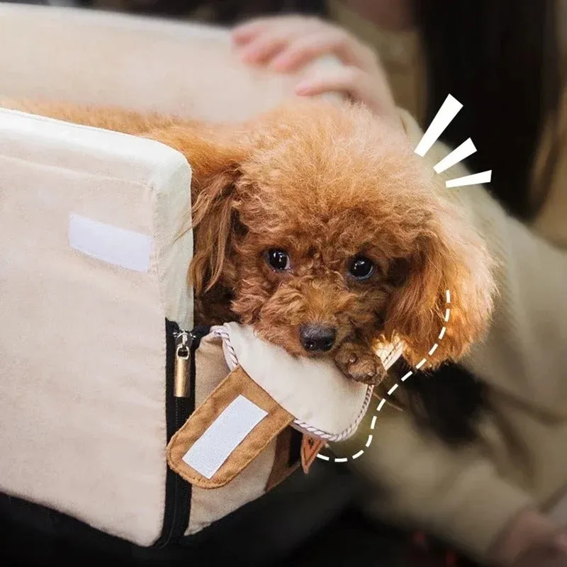 Portable Puppy Dog Car Seat - Central Control Pet Carrier for Small Dogs & Cats