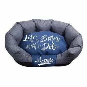 PRAGUE BASKET - M // SIZE: 65 X 40 X 26 CM GREY & BLUE